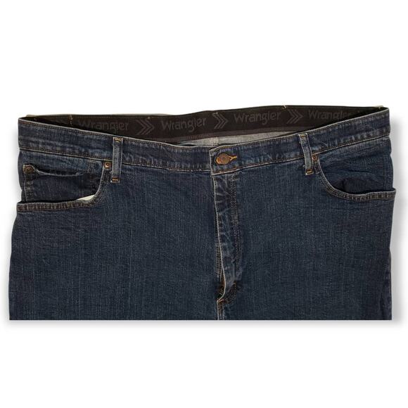Wrangler Regular Fit Elastic Waistband Denim Blue Jeans Men's 42 x 29 - Picture 3 of 6